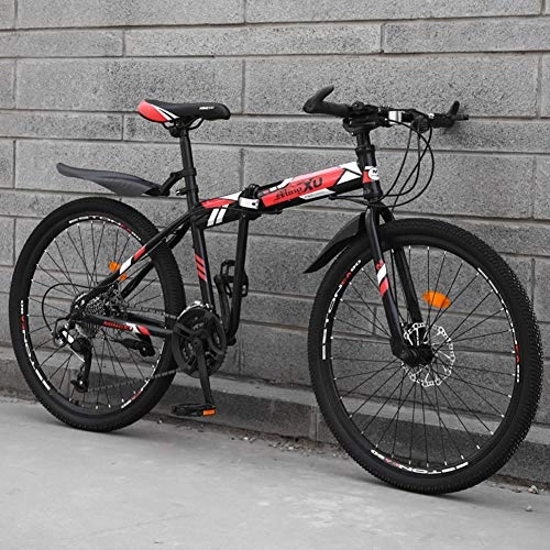 Plegables : TopBlïng Ligero Mini Bicicleta Plegable, Portátil Ciudad Folding Bike Compacto Adulto Bike, 26 Pulgadas Bicicleta De Montaña, con Defensas Freno De Disco Doble-B 27 Velocidades