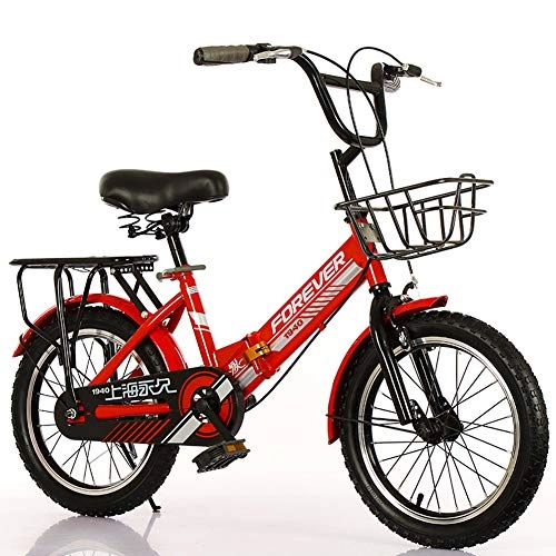 Plegables : TopBlïng Niños Bicicleta Plegable 18 Pulgadas.Rueda con Una Canasta Y Handbrake, 5-10 años.Chico Bike, Portátil Bicicleta Adolescentes Folding Bike-A 18 Pulgadas.
