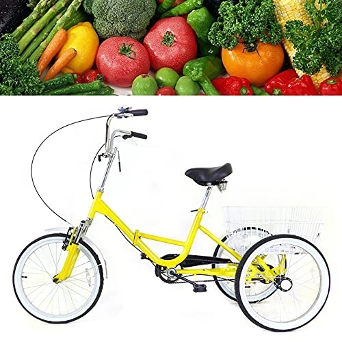 Plegables : Triciclo plegable para adultos de 20 pulgadas, 3 ruedas de bicicleta U, tipo 1, velocidad triciclo plegable con cesta de aleación de aluminio para adultos mayores y personas de edad