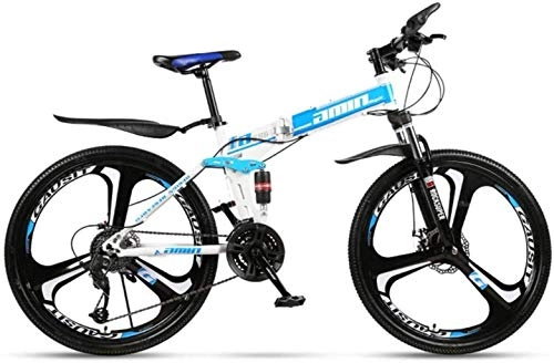 Plegables : TTZY Bicicleta de montaña de 26 pulgadas con suspensión completa plegable antideslizante bicicleta de montaña plegable velocidad variable doble 7-2, 27 velocidades SHIYUE (color 24 velocidades)