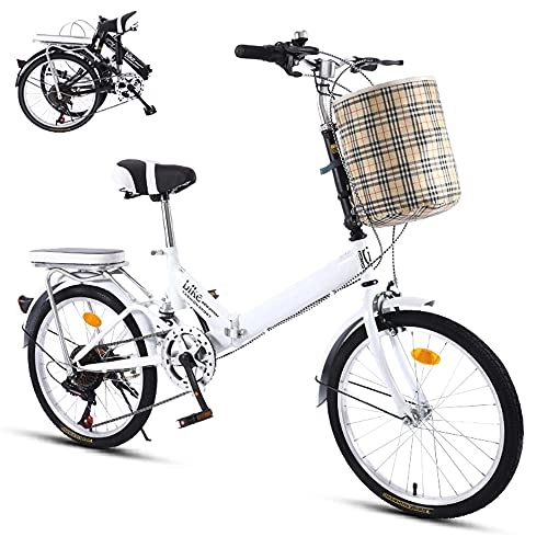 Plegables : TXOTN Bicicleta Plegable 20 Pulgadas De 6 Velocidades Bici Plegable, Amortiguadores, Manillares Y Sillines Ajustables, Neumáticos Antideslizantes Y Resistentes Al Desgaste