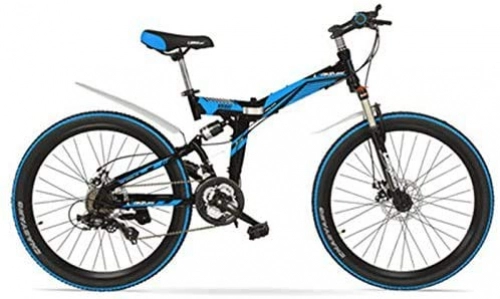 Plegables : TYT Bicicleta de Montaña K660M Bicicleta Plegable de 24 Pulgadas Mtb, Bicicleta Plegable de 21 Velocidades, Horquilla con Cerradura, Frente Y Amplificador; Suspensión Trasera, Freno de Disc