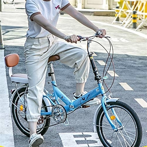 Plegables : TYXTYX 20 in Bicicleta de montaña Plegable for Adultos, Unisex al Aire Libre Plegable de la Bicicleta de 6 velocidades, suspensión Bicicletas Marco del Freno de Disco, Azul