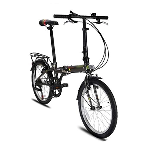 Plegables : TYXTYX 20 Pulgadas Bicicleta Plegables Plegable de 7 velocidades, portátil Mini Bicicleta Plegable City, con portabultos, Adulto, Unisex