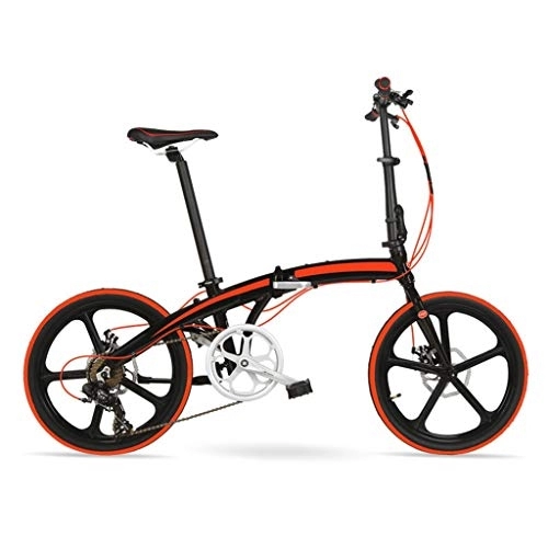 Plegables : TYXTYX Bicicleta Plegable de Aluminio de 20 Pulgadas, Cambio de 7 Velocidades con Piñón Libre para Exterior, Fácil de Transportar, Unisex Adulto