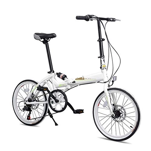 Plegables : TYXTYX Bicicleta Plegable de Aluminio, de 20 Pulgadas con 6 velocidades, con Frenos de Disco, portátil Mini Bicicleta Plegable City, Unisex Adulto
