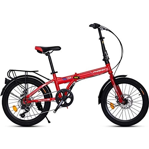 Plegables : TZYY Bicicleta Plegable 20 En Fibra De Carbono, Mini Compacto Plegable City Bike, Ultra Ligero Adulto Bike Plegables Cambio De 7 Velocidades D 20in
