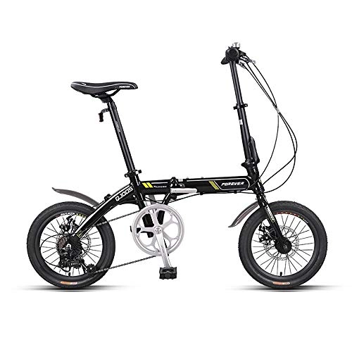 Plegables : Unisex Bicicleta Plegable, 16 Pulgadas, First Class Urbana Bici Plegable, Adulto Folding Bike con Doble Freno de Disco, 7 Velocidades Suspensin Completa Premium Shimano