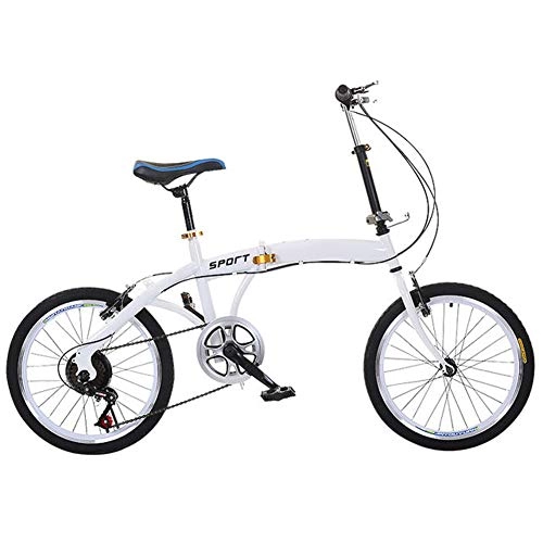 Plegables : Urcar Bicicleta Plegable Bicicleta Ligera para Adultos Transmisin de 6 velocidades Guardabarros Delanteros y Traseros, Ideal para Montar en la Ciudad y desplazamientos, Ruedas de 20 Pulgadas