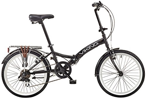 Plegables : Viking Metropolis - Bicicleta plegable (20 pulgadas, 6 velocidades), color negro