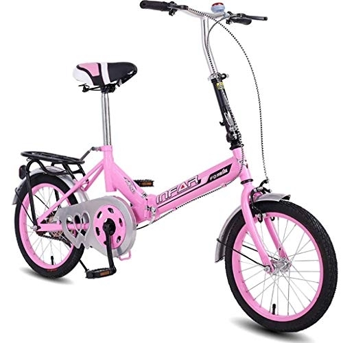 Plegables : WEHOLY Bicicleta de Viaje Bicicletas para niños Bicicletas Plegables de una Sola Velocidad para niños de 16 Pulgadas 5-8 Bicicletas portátiles para Hombres y Mujeres Blancas