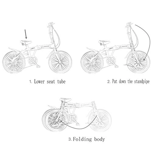 Plegables : Weiyue Bicicleta Plegable- Bicicleta Plegable de 7 velocidades for Hombres y Mujeres Adultos Ultraligera porttil de 20 Pulgadas de Velocidad Variable pequea Mini Bicicleta de Estudiante