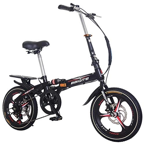 Plegables : WFIZNB Bicicleta de Montaña Ligera de 20 Pulgadas Outroad, Mini Bicicleta Plegable, pequeña Bicicleta compacta portátil, Bicicleta para Adultos, Hombres, Mujeres y Estudiantes, Negro
