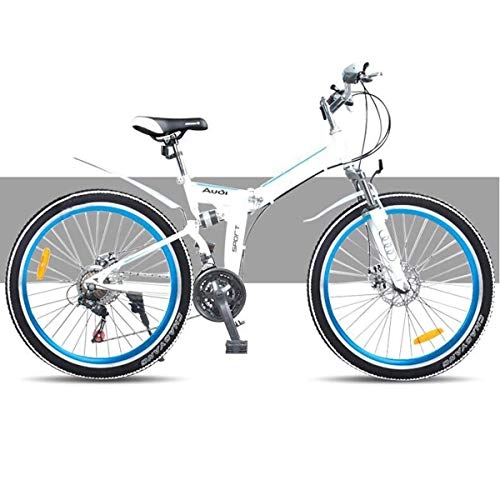 Plegables : WJSW Bicicleta de montaña con Ruedas de 26"Bicicletas para nios 21 Velocidad Marco de 16" Negro y Rojo, Azul, 24