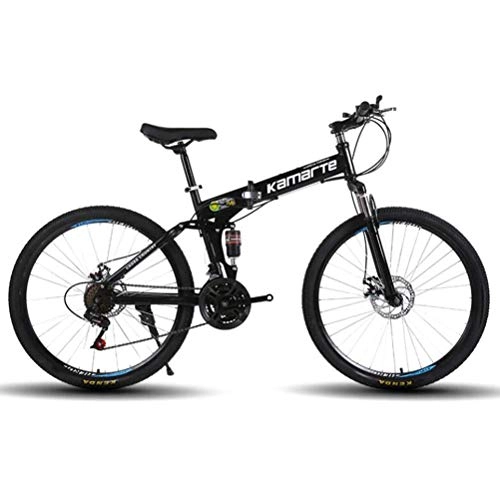 Plegables : WJSW Bicicleta de montaña MTB para Hombre para Adultos, Bicicleta Deportiva Plegable City Road (Color: Negro, tamaño: 27 velocidades)