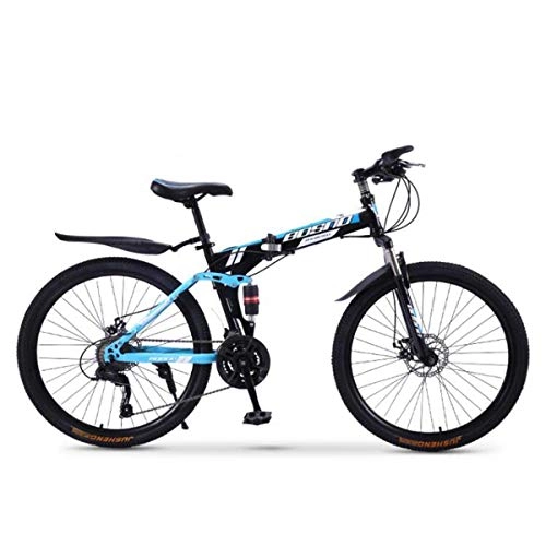 Plegables : WJSW Bicicletas Unisex Bicicleta de montaña de Doble suspensión Completa con Marco de Acero y Ruedas de 26 Pulgadas con Frenos de Disco mecánicos Transmisión de 24 velocidades