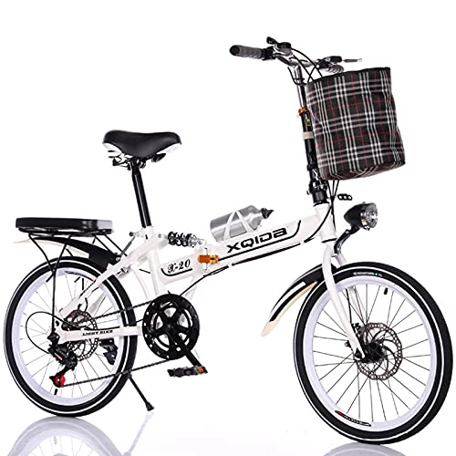 Plegables : WLGQ Bicicleta De Ciudad Plegable, Bicicleta Plegable Portátil Ultraligera, Bicicleta De Trekking, Bicicleta Ligera, Hombres Y Mujeres Adultos Al Aire Libre, Excursión A Caballo, 20 In (B 20 In)