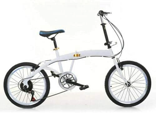 Plegables : WLGQ Bicicleta para Adultos Marco Plegable Bicicleta 7 Velocidad de Engranaje Doble Freno en V Soporte de Patada Resistente