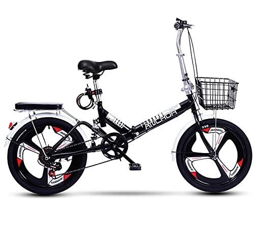 Plegables : WLGQ Bicicleta Plegable De 20 Pulgadas con Doble Choque, Desviador De Velocidad De Bicicleta Plegable con Portaequipajes, Bicicleta De Carreras De Bicicleta De Montaña con Suspensión Completa A,
