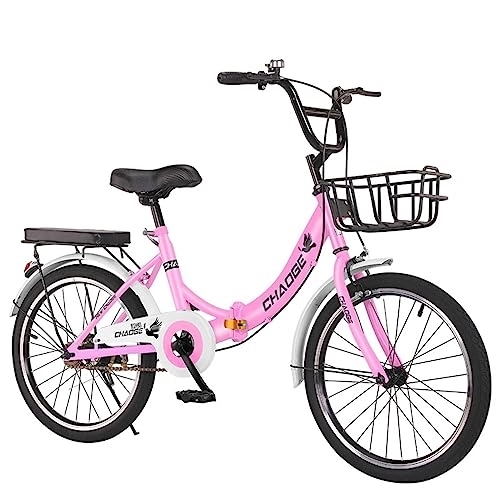 Plegables : WOLWES Bicicleta de Ciudad Plegable, Bicicleta de Ciudad de Acero de Alto Carbono, Bicicleta de cercanías Liviana, Bicicleta Plegable de Altura Ajustable para Adolescentes, Hombres y Mujeres B, 20in