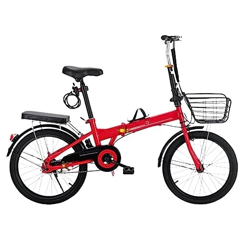 Plegables : WOLWES Bicicleta Plegable, Bicicleta de Ciudad con Marco de Acero al Carbono, portátil Ligera de Ciudad Bicicleta Plegable Ajustable en Altura para Adolescentes, Mujeres Hombres A, 20in