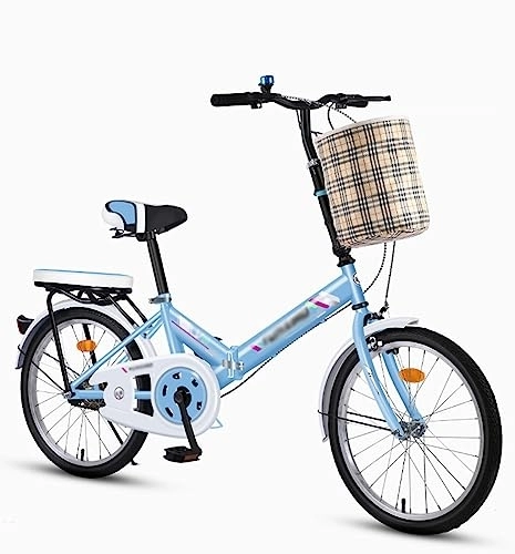 Plegables : WOLWES Bicicleta Plegable, Bicicleta Plegable Ligera con Marco de Acero al Carbono, Bicicleta Plegable para desplazamientos, Bicicleta portátil para Mujeres y Hombres C, 16in
