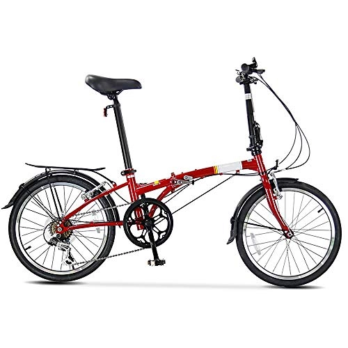 Plegables : WuZhong F Bicicleta Plegable Desplazamiento Hombres y Mujeres Adultos Bicicleta de Ocio 20 Pulgadas 6 velocidades
