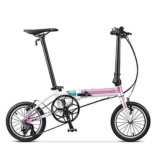 Plegables : WuZhong F Coche Plegable Pareja Mini Ultraligero Rueda pequeña Bicicleta Plegable Hombres y Mujeres Adultos Bicicleta 14 Pulgadas