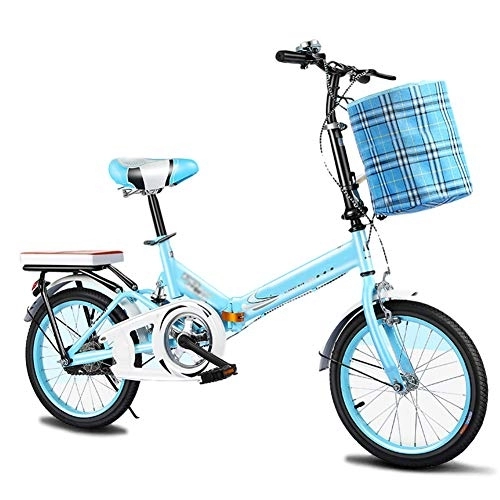 Plegables : WYZDQ Adulto Bicicleta Plegable de 20 Pulgadas de absorción de Choque Ultra Ligero Masculino Bicicleta de montaña y Femenino Estudiantes Adultos Niños, Azul