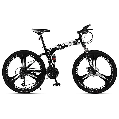 Plegables : WZB Bicicleta de montaña 21 / 24 / 27 Velocidad Marco de Acero 24 Pulgadas Ruedas Plegables de 3 radios Bicicleta Plegable, 5, 21 velocidades