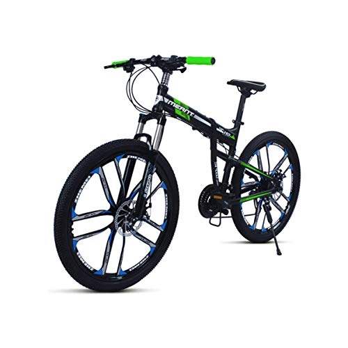 Plegables : WZB Bicicleta de montaña Negro / Azul, Cuadro de aleación de Aluminio de 17"Pulgadas, desviador Trasero Shimano de 27 velocidades y Cambio de Velocidad de Cambio de velocidades con Micro Cambios, Verde