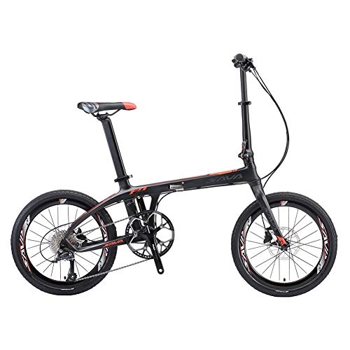 Plegables : WZR 20 Pulgadas Fibra De Carbono Adulto Bicicleta De Montaa, Bicicleta Plegable, Ligero City Bike para Estudiante Unisex