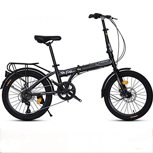Plegables : WZR 7 Velocidad Bicicleta Plegable para Unisex Estudiante, 20 Pulgadas Neumtico De Grasa Ultra-luz Asiento Ajustable Bicicleta De Carretera, Alto-Acero Al Carbono Bicicleta De Ciudad