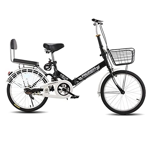 Plegables : XBSXP Bicicleta Plegable de Velocidad Variable con Canasta Bicicleta Plegable Ligera con Amortiguador para Estudiantes Hombres Mujeres Bicicleta Plegable de 20 Pulgadas - 4 Colores
