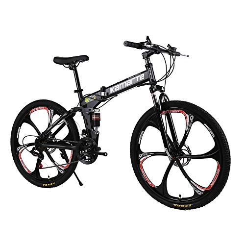 Plegables : XCBY Plegable Ciudad Bicicleta 26", 21 / 24 / 27 Speed Velocidades Plegable Bicicleta Folding Bike Bicicleta De MontaA Shimano Adultos Unisex Black-21speed