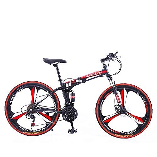 Plegables : XHCP Bicicleta de montaña Plegable, Bicicletas de 24 / 26 Pulgadas, suspensión Completa, Doble Freno de Disco, Bicicleta de montaña para Adolescentes Adultos viajeros urbanos