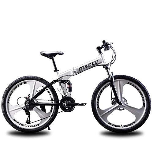Plegables : XHCP Bicicleta de montaña Plegable de 24 Pulgadas, Bicicletas de Estudiante de Velocidad Variable para amortiguadores para Hombres y Mujeres, Bicicleta de montaña de 21 / 24 / 27 velocidades, MTB, bl