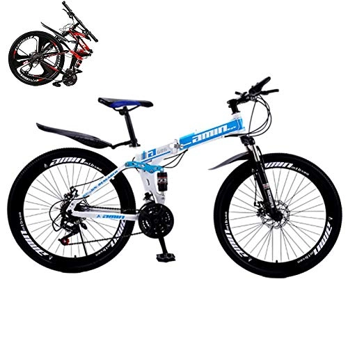 Plegables : XHCP Bicicleta de montaña Plegable de 26 Pulgadas, Bicicleta de MTB con Rueda de radios, Freno de Doble Disco y Bicicleta de suspensión Completa para Hombre