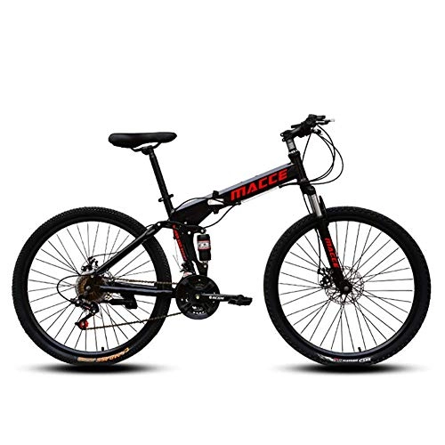 Plegables : XHCP Bicicleta de montaña Plegable de 26 Pulgadas, Bicicletas de MTB de suspensión Completa de Bicicleta de 24 velocidades, Bicicletas de Carretera con Frenos de Disco para Hombres / Mujeres