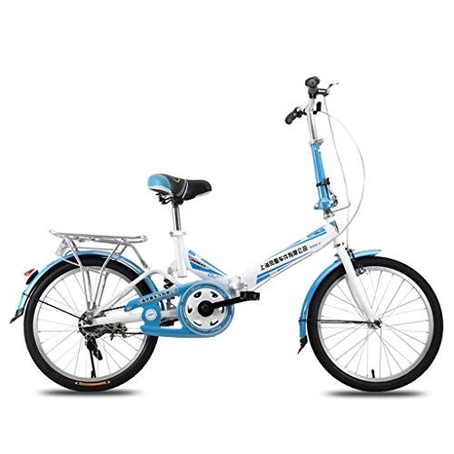 Plegables : Xiaoping Bicicletas de 20 Pulgadas Ultra-Ligero portátil Plegable de la Bici Adulta Muchacha de los niños de la Bicicleta Azul de los niños (Color : 1)
