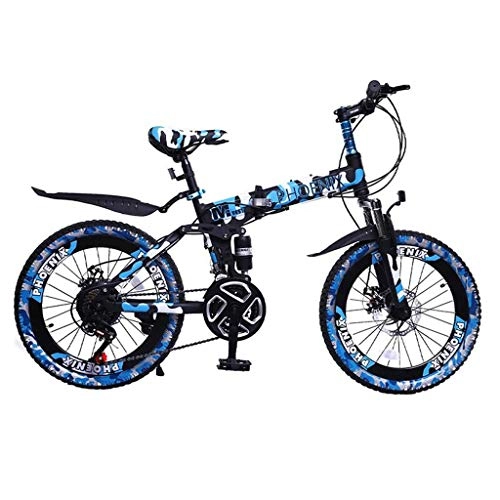 Plegables : Xiaoping Bicicletas para niños, Bicicletas para niños, Bicicletas de Velocidad para niños de 6 a 15 años, Bicicletas de montaña, Camo Brown (Color : Blue, Size : 20 Inches)