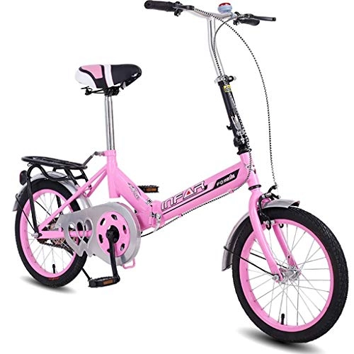 Plegables : Xiaoping Bicicletas Plegables de una Velocidad Bicicletas for niños de 16 Pulgadas for niños de 5-8 Hombres y Mujeres portátiles Bicicletas Blancas (Color : 2)