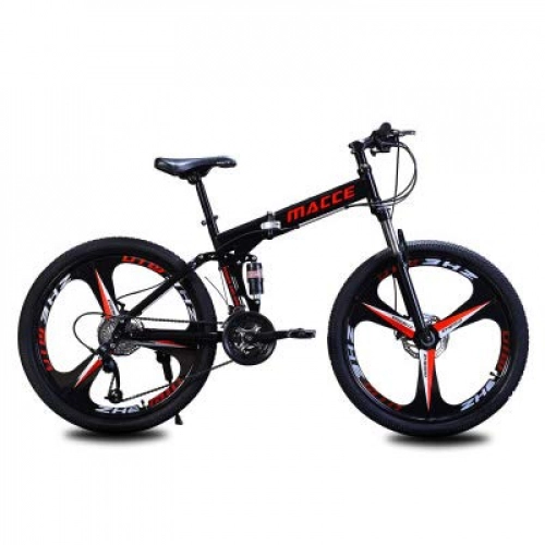 Plegables : Xiaoplay Montaña Bicicleta Plegable de 26 Pulgadas 21 Variable Speed ​​Absorción Doble Choque Estudiante Adulto Ligera Individual Ciclismo, Black-26inch