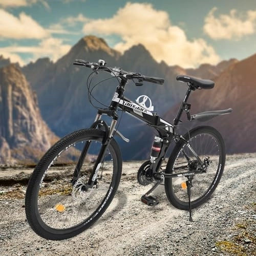 Plegables : Xingfx Bicicleta de montaña, plegable de 26 pulgadas, con frenos de disco de 21 velocidades, bicicleta plegable, altura ajustable 80-95 cm, para adultos con una estatura de más de 160 cm, adecuada