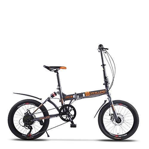 Plegables : XM&LZ 16inch Velocidad Variable Bicicleta Plegable, Ultra-luz Ocio, Ajustable Acero Al Carbono Bicicleta Plegable De Viajero Hombres Mujeres C 16inch