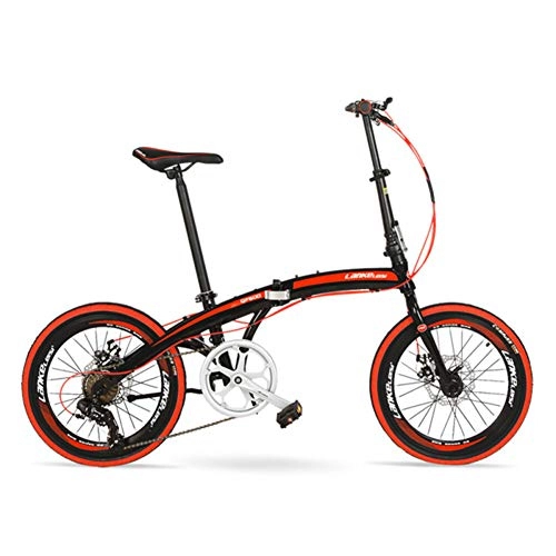 Plegables : XM&LZ 7 Velocidades Ultra-luz Bicicleta Plegable, 20 Inche Marco De Aleación De Aluminio Bicicleta Plegable, Neumático De Grasa Bicicleta Commuter Bicicleta para LOS Hombres Mujeres D 20inch