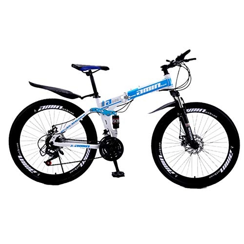 Plegables : XM&LZ Acero De Alto Carbono Bicicleta Plegable Montaña, Velocidad Variable Neumático De Grasa Bicicletas MTB De Suspensión, Bicicleta Plegable por Carretera Bicicleta Adultos Niños B 21speed 24inch
