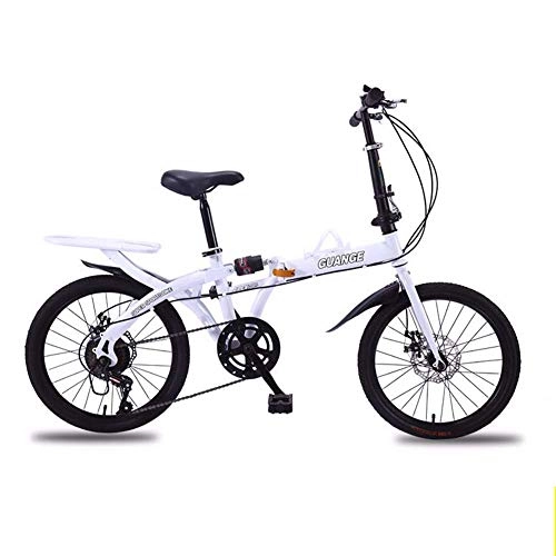 Plegables : XM&LZ Mini Ultra-luz Bicicleta Plegable, Amortiguador Acero Al Carbono Bicicleta Plegable, 16 Pulgadas Velocidad Variable Bik Plegable Niños Hombres Mujeres C 16inch