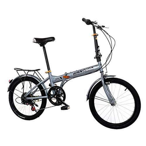 Plegables : XM&LZ Neumático Grueso 20 Pulgadas Bicicleta Plegable, Compacto Velocidad Variable Bicicletas De Carretera para LOS Hombres Mujeres, Ligero Viaje Bicicleta Plegable Bicicleta De Montaña Negro 20inch