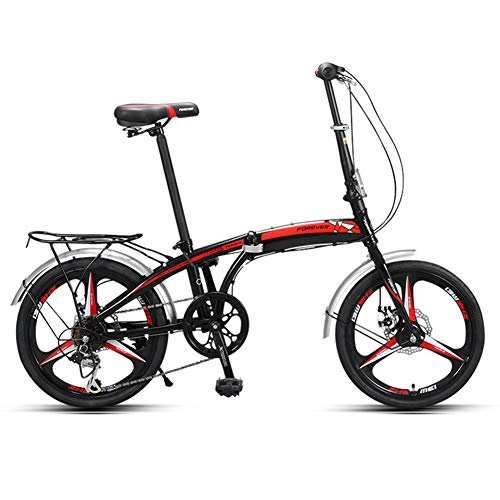 Plegables : XM&LZ Ultra Ligero Velocidad Variable Bicicleta Plegable, Instalación Gratuita 20 Pulgadas, Acero Al Carbono Freno De Disco Bicicleta Commuter Hombres Mujeres A 20inch